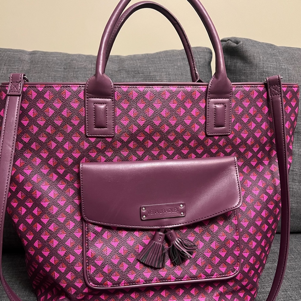 Vera Bradley Pink and Purple Patterned Tote
